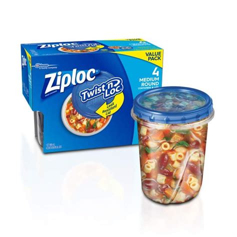 Ziploc Storage Containers, 4 Count, (Pack of 2) - Walmart.com - Walmart.com