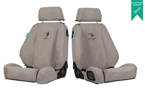 Black Duck Front Canvas Seat Covers Bt50 Dmax Grey Piranha Off Road Products