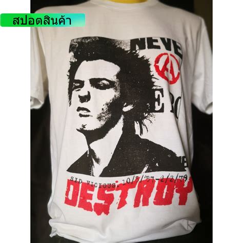 ใหมเสอวงนำเขา Destroy Sid Vicious Sex Pistols Punk Rock Retro