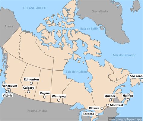 Maps of Canada - Largest Cities | 🌎 Geographyquiz.app
