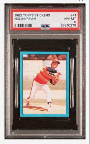 1982 TOPPS STICKERS 41 NOLAN RYAN PSA 8 Nm Mt Astro Pitcher EBay