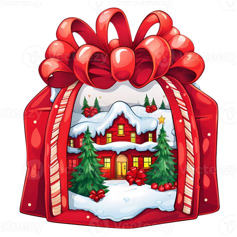 Christmas Gift Bag Clipart Illustration AI Generative 32496342 PNG