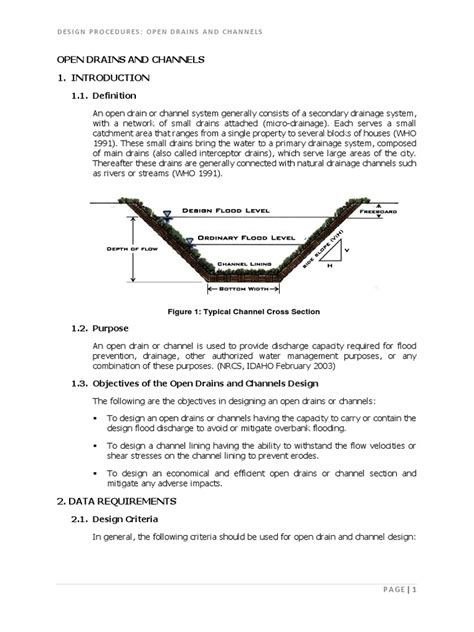 Open Drains and Channels Design | PDF