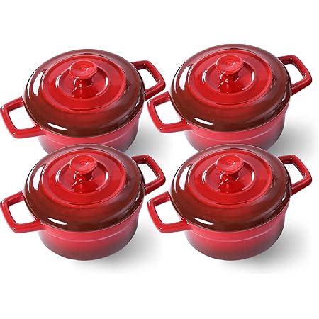 Amazon Kook Ceramic Mini Cocotte Set Small Casserole Dishes With