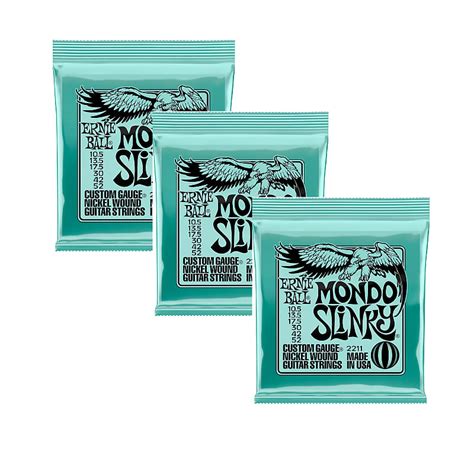 3 Pack Of Ernie Ball 2211 Mondo Slinky Electric Guitar Reverb