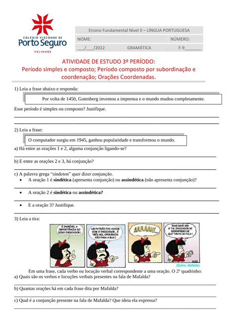 Pdf Atividade De Estudo Per Odo Per Odo Simples E Composto