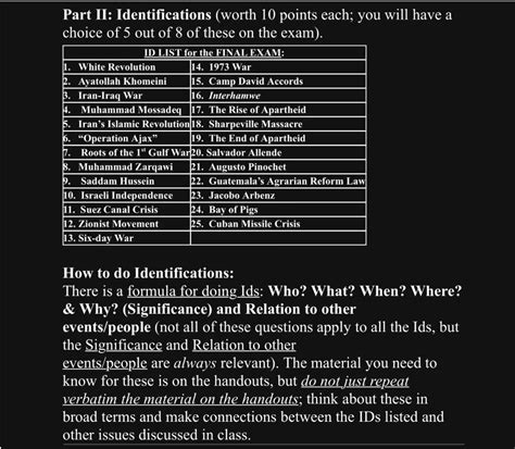 Solved Part Ii Identifications Worth 10 Points Each You