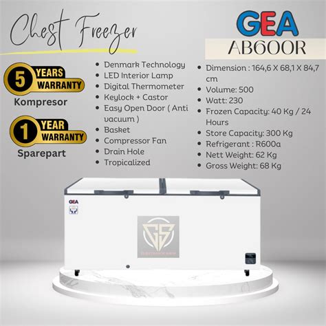 Jual Chest Freezer Gea Ab R Liter Shopee Indonesia