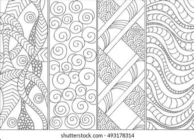 Set Four Bookmarks Black White Abstract Stock Vector Royalty Free