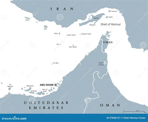 Strait Of Hormuz Map Of The Middle East Persian Gulf And Indian Ocean