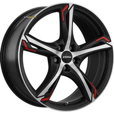 Jante Alu RONAL R62 Noir Rouge 7 5x17 5x114 3 ET40 GTASport Jantes Alu