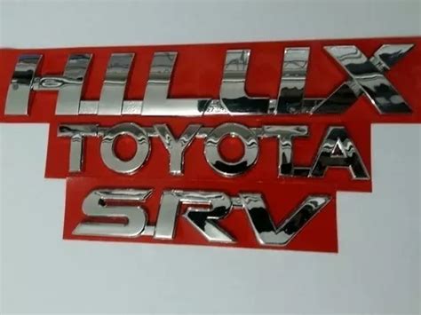 Kit Emblema Hilux Toyota Srv Cromado Kit Pe As Parcelamento Sem Juros