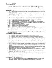 Earth And Environmental Final Study Guide Docx EES Page 1 Of 4 Final