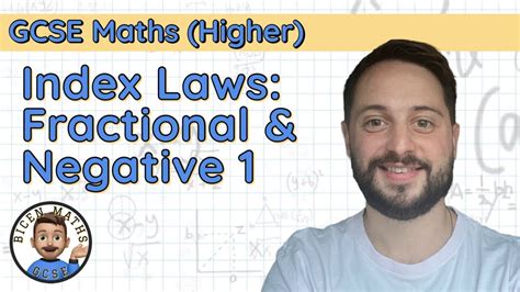 Index Laws Fractional And Negative 1 • Fractional Powers 1 N • Gcse Maths Higher 🧮 Youtube