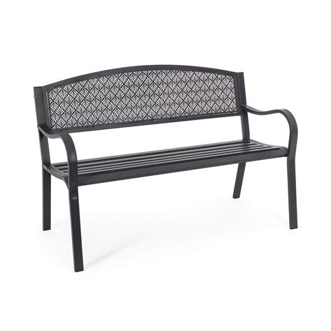 Banc De Jardin X X Cm En Acier Anthracite Beatrix Maison Et