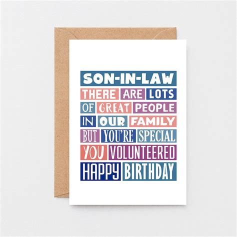 Funny Birthday Card For Son-In-Law Funny Card Son In Law | Etsy