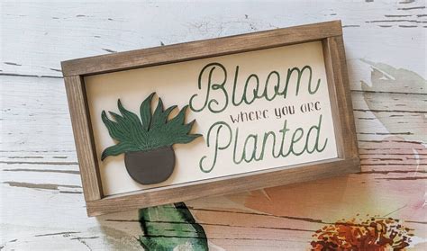 Bloom Where You Are Planted 3D Sign Succulent Farmhouse - Etsy