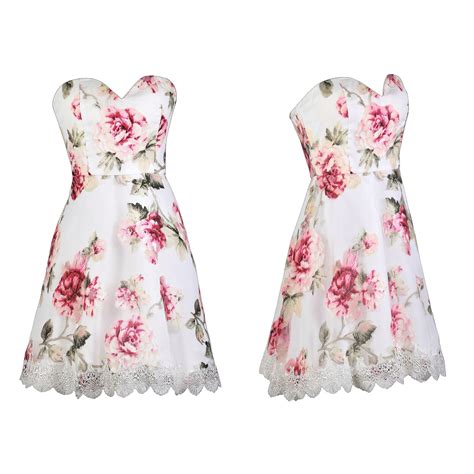 This Strapless Rose Print Dress Is Romantic And Sweet A