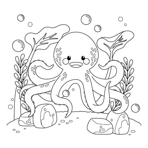 Ilustraci N De Contorno De Pulpo Dibujado A Mano Vector Gratis