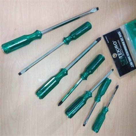 Tekiro Obeng Ketok Tembus Hijau Set 7 Pcs Go Thru Screwdriver Set 7