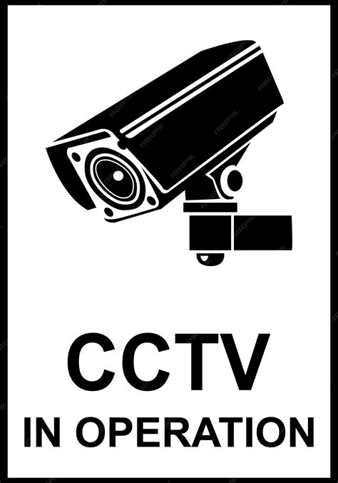 Premium Vector | CCTV sign Video camera sign Area under 24 hour video ...