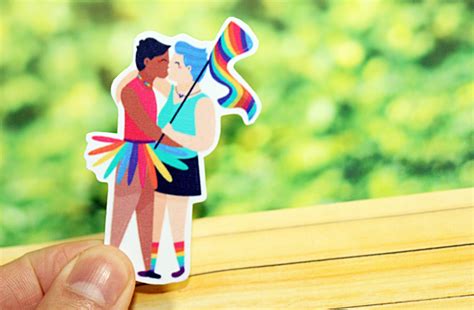 Lesbian Couple Vinyl Sticker Lgtb Gay Couple Pride Rainbow Etsy