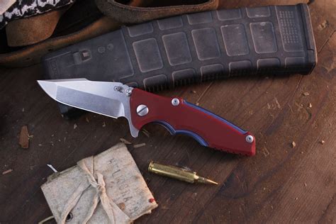 Hinderer Eklipse Framelock Folder Red G Battle Blue