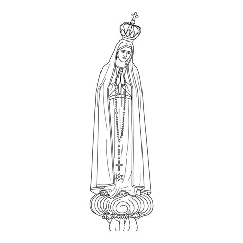 Our Lady of Fatima Vector Illustration Outline Monochrome 8235782 ...