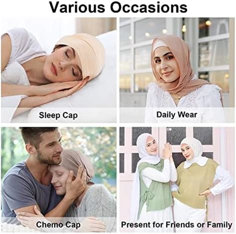 4 Pcs Women Hijab Undercap Islamic Muslim Under Hijab Cap Inner Under