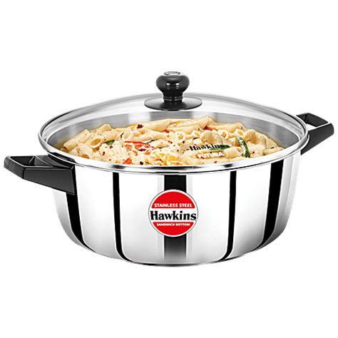 Buy Hawkins Stainless Steel Cook N Serve Casserole 22 Cm With Glass