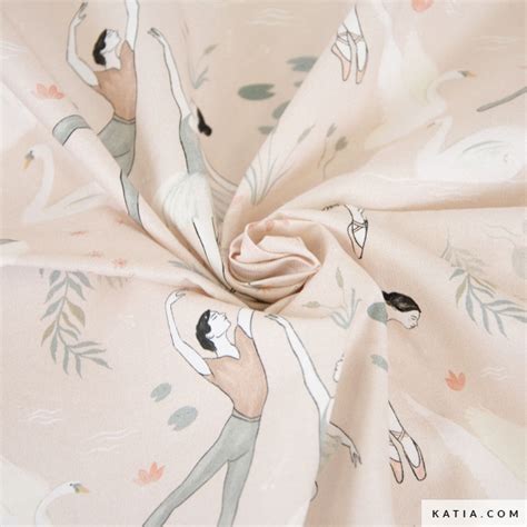 Swan Dance Ballet Cotton Poplin Fabric Autumn Winter