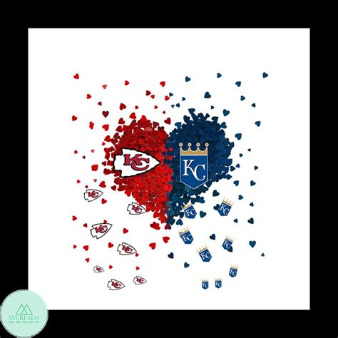 Kansas City Chiefs And Kansas City Royals Heart Svg Sport S Inspire