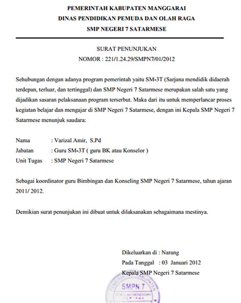 Detail Contoh Surat Penunjukan Tugas Koleksi Nomer