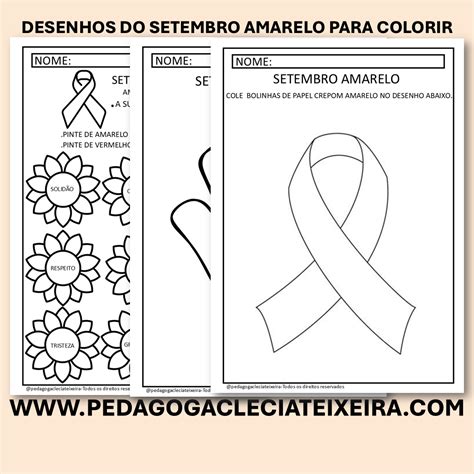 Flor Setembro Amarelo Para Colorir - Desenhos do Setembro Amarelo para Colorir - Clécia Teixeira
