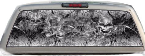 Skull Skulls 02 Rear Window Graphic Tint Truck Stickers Decals Ebay