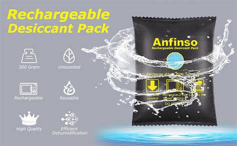 Anfinso 4 Pack X 300 Gram Rechargeable Silica Gel Car Dehumidifier