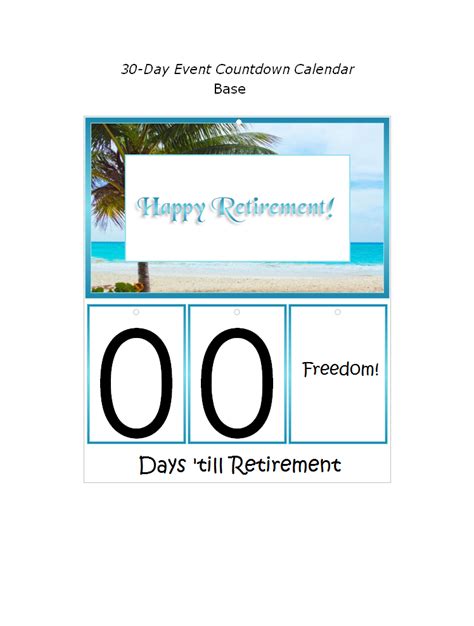 Make A Farewell/Retirement Countdown Calendar To Print Out | Calendar ...