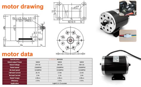 L Faster 24v36v48v 500w Electric Motor Brushed Dc Motor Kit Electric