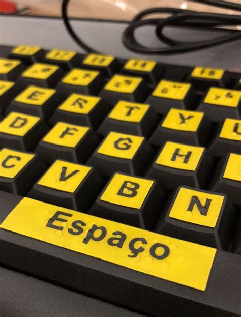 Teclado Letras Grandes e Braille Baixa Visão e Cegos Teclado p