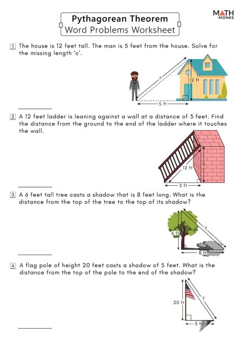 Pythagorean Theorem Worksheets Math Monks