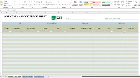 Inventory Management Report Sheet - Excels App