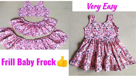 Designer Frill Layer Baby Frock Cutting And Stitching YouTube