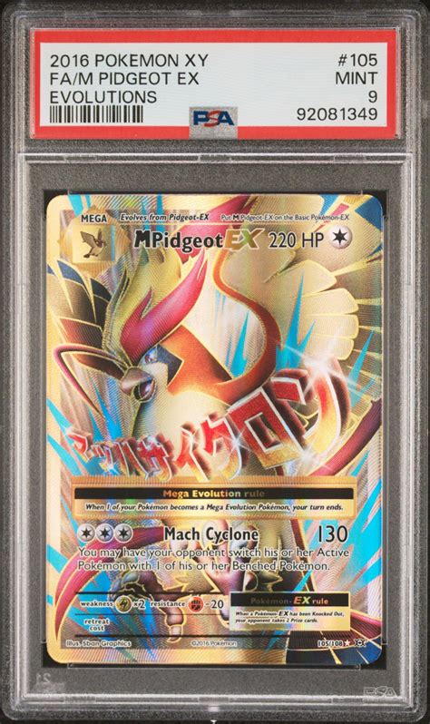 Pokemon Xy Evolutions Full Art M Pidgeot Ex Psa Gamestop