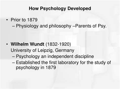 Ppt Chapter 1 The Evolution Of Psychology Powerpoint Presentation