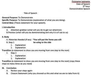 How to Make the Proper Speech Outline Template | room surf.com