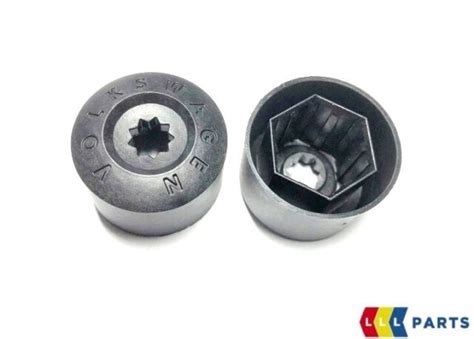 VW Wheel Nut Bolt Cover Caps x5 Locking Wheel Cap Genuine 1K06011739B9 ...