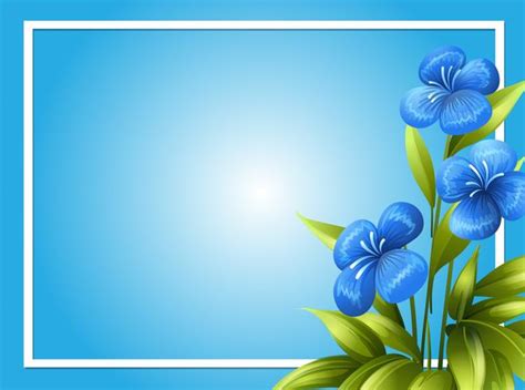 Border template with blue flowers 432619 Vector Art at Vecteezy