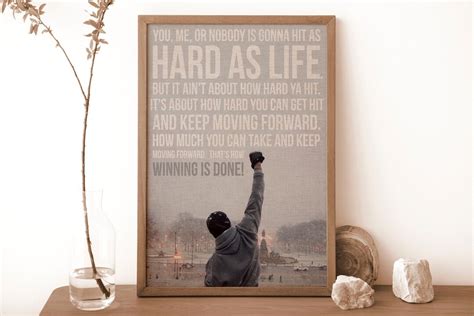 Embrace The Champion S Spirit Rocky Balboa Quote Canvas Wall Art For