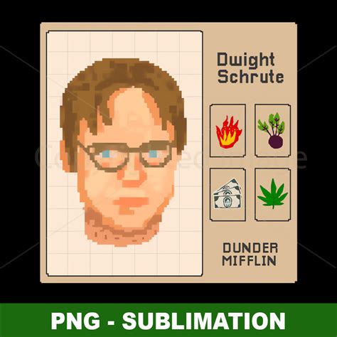 Dwight Schrute Pixel Art Digital Png Download For Sublimat Inspire