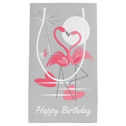 Flamingo Love Happy Birthday Gift Bag Small Zazzle Happy Birthday